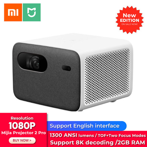 Xiaomi-proyector Mijia 2 Pro HD, 1080P, TV láser, 1300 lúmenes ANSI, 16GB eMMC, Dolby, cine en casa, compatible con Proyección lateral ► Foto 1/6