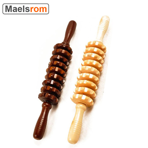 Rodillo masajeador Manual de madera para celulitis, varilla de masaje, 2 uds. ► Foto 1/6