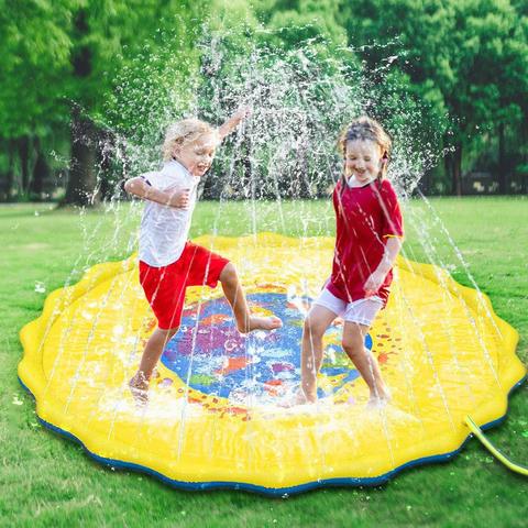 Manta de juegos para exterior para niños, colchoneta inflable con rociador de agua de 170cm, para césped, playa, Animal de mar, juego de agua, colchoneta de playa, cojín de juguete ► Foto 1/6