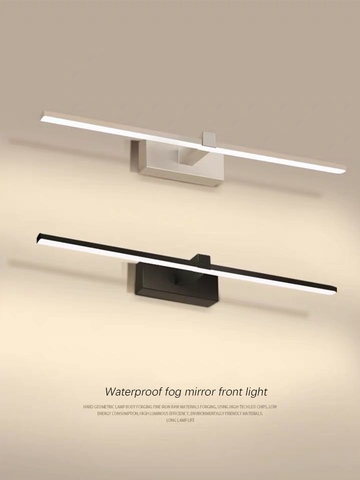 Lámpara led moderna montada en la pared para baño, luz de baño grande L90 80 60 40cm, frontal de espejo, blanco y negro ► Foto 1/6