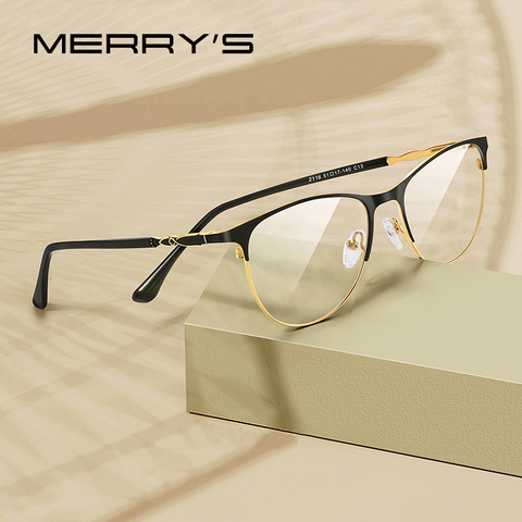 MERRYS-Montura de gafas de ojos de gato para mujer, anteojos de moda, gafas ópticas graduadas S2116 ► Foto 1/6