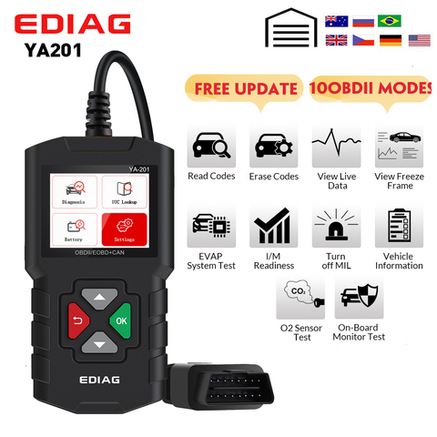 OBDII-herramienta de diagnóstico YA201, lector de códigos de coche, actualización gratuita de por vida para prueba de motor OBD 2, PK CR3001 KW590 OBDII, escáner de código de coche ► Foto 1/6