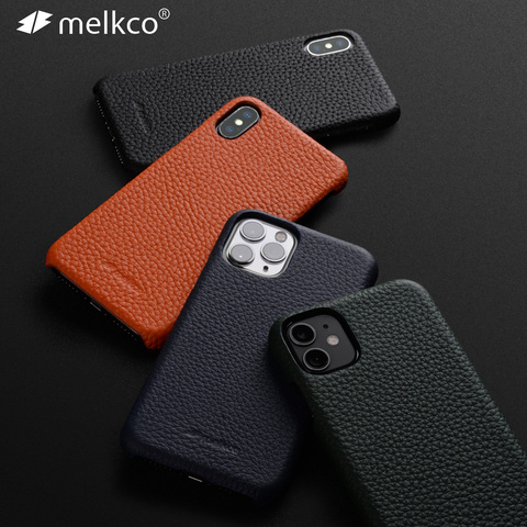 Funda de cuero genuino para iPhone, funda trasera de cuero de vaca de alta gama para teléfono iPhone 12 Pro Max 12 mini 11 X Xs ► Foto 1/6