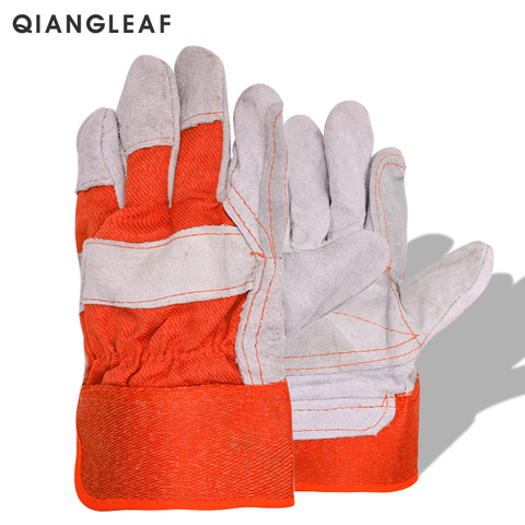 QIANGLEAF-guantes de trabajo de soldadura para hombre, protectores de seguridad resistentes al desgaste, envío rápido, QY1646 ► Foto 1/5