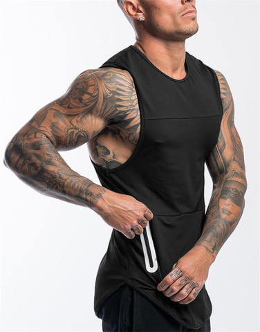 Camisetas sin mangas deportivas ajustadas de culturismo para hombre, camiseta sin mangas de entrenamiento para correr, chaleco de marca de Fitness para hombre ► Foto 1/6