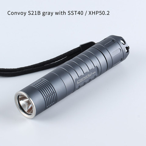 Convoy-linterna gris S21B con SST40/XHP50.2, luz con recubrimiento de cobre DTP/ ar, protección de temperatura, 21700 ► Foto 1/4