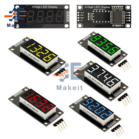 Tubo de pantalla Digital de 7 segmentos de 0,36 pulgadas y 0,36 pulgadas, módulo de pantalla LED de 4 dígitos con doble punto, Módulo de placa TM1637 para Arduino ► Foto 1/6