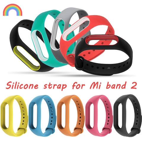 Correa de silicona para Xiaomi Mi Band 2, correa de silicona colorida para pulsera inteligente Mi Band 2, accesorios para pulsera inteligente Mi Band 2 ► Foto 1/6