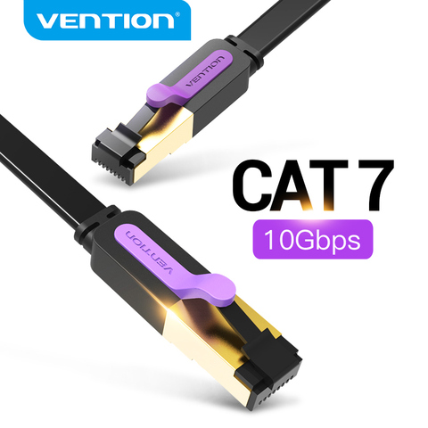 Cable Ethernet Vention Cat 7 Cable Lan STP RJ45 Cable de red para Cable de conexión Compatible para Router Cable de red de ordenador portátil ► Foto 1/6