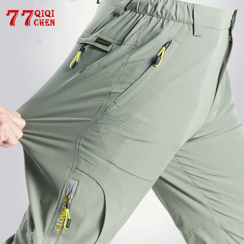 Stretch pantalones para los hombres de verano pantalones de secado rápido para hombre al aire libre joggers pantalones Cago hombre viajes/pesca/pantalones para senderismo pantalones ► Foto 1/6