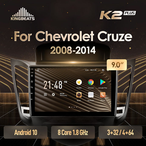 KingBeats Android 10 Octa-Core unidad HU 4G en el tablero del coche Radio Multimedia reproductor de Video GPS de navegación para Chevrolet Cruze J300 2008 - 2014 SIN dvd 2 din doble Din Android estéreo de coche 2din ► Foto 1/6