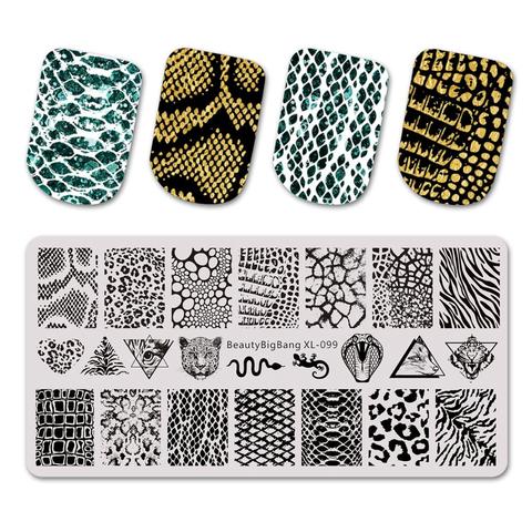 BEAUTYBIGBANG-plantillas para uñas, estampación de uñas con patrón de flores de animales, plantillas para uñas de leopardo ► Foto 1/6