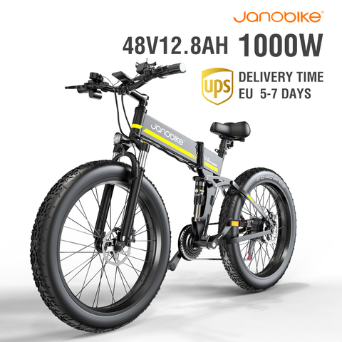 Bicicleta Eléctrica H26 de 1000W, bici con neumático ancho de 4,0, batería de 12,8a Panasonic, bicicleta eléctrica con freno hidráulico de 26 pulgadas ► Foto 1/6