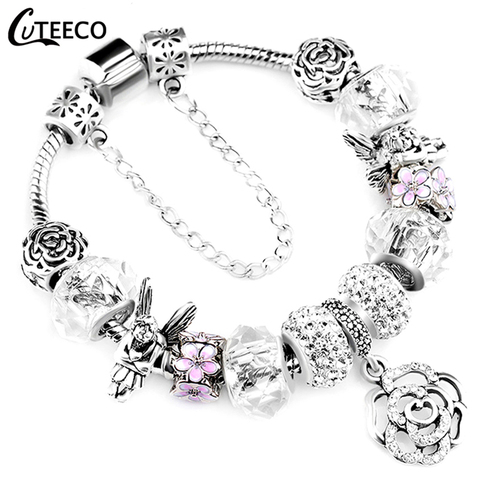 CUTEECO Rose colgante cuenta de árbol de la vida pulsera para mujeres unicornio cuentas Pulseras y brazaletes moda joyería Pulseras Mujer ► Foto 1/6