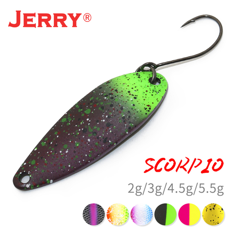 Jerry Scorpio 3g 4,5g de Área y flujo de pesca cebos de cuchara cebos gancho simple metálico ultraligero pesca spinnerbait ► Foto 1/6