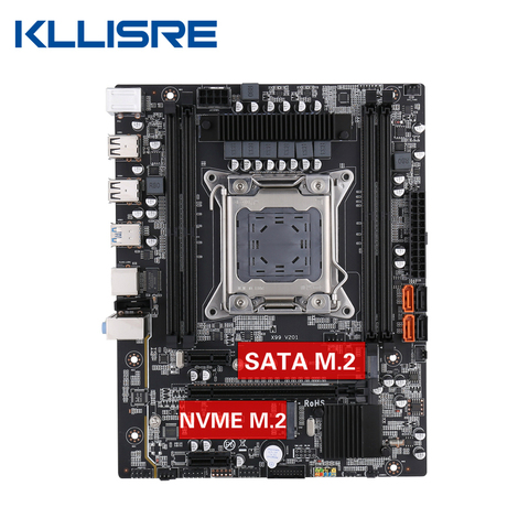 Kllisre-placa base X99 para ordenador de escritorio, LGA 2011-3, NVME, SATA, M2, ranura, compatible con canales duales, DDR4, ECC, SATA3.0, USB 3,0 ► Foto 1/5