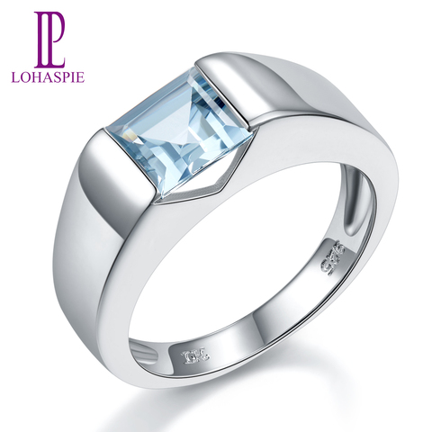 LP Topaz-Anillo de plata de primera ley con piedra preciosa Natural para mujer, sortija, plata esterlina 1,34, Circonia cúbica, zirconia, circonita, zirconita, circón, corte princesa, 925 quilates, para mujer ► Foto 1/5