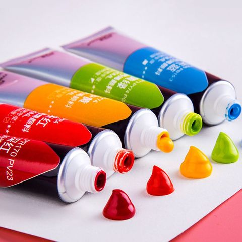 Pintura acrílica profesional, 12/24 colores, pigmento de dibujo, pintura a mano, suministros de Arte de colores brillantes, 20ml ► Foto 1/6