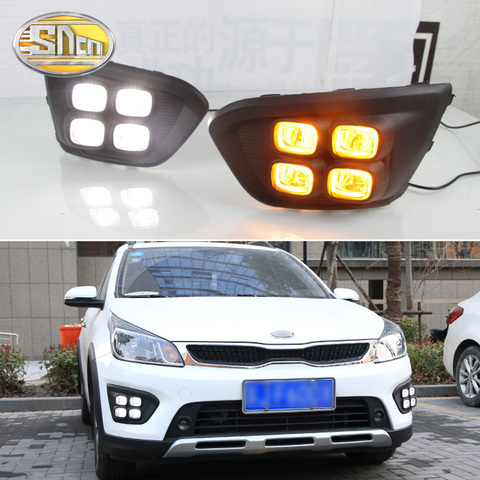 SNCN-Luz LED de conducción diurna para Kia Rio x-line 2022, accesorios de coche impermeables ABS 12V DRL, lámpara antiniebla, decoración ► Foto 1/6