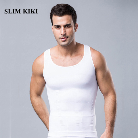 Chaleco moldeador de cuerpo para hombre, camiseta de compresión delgada de Abs Abdomen para ocultar pechos de hombre, faja delgada elástica, cinturón, corsé, Top Tank faja reductora hombre fajas reductoras y modeladora ► Foto 1/6