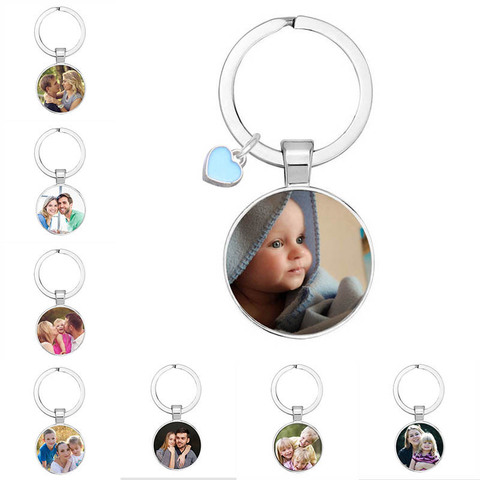 Llavero personalizado con colgantes de fotos, llavero personalizado con foto de tu bebé, mamá, papá, abuelo, ser querido, regalo para miembros de la familia ► Foto 1/6