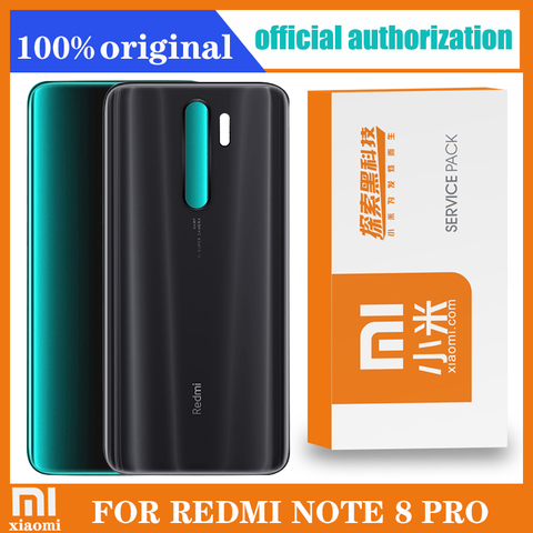 Recambio de carcasa trasera Original para Xiaomi Redmi Note 8 Pro, Note 8 Pro, cubierta trasera, adhesivo de cristal para batería, piezas de reparación ► Foto 1/3