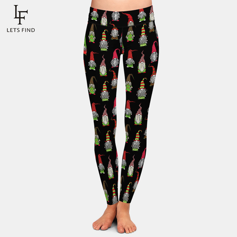 LETSFIND-pantalones de Navidad para mujer, mallas elásticas con estampado Digital, de cintura alta, de talla grande, color negro, para Fitness ► Foto 1/4