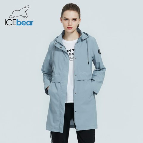 Rompevientos ICEbear 2022 de moda para mujer, gabardina femenina de alta calidad con capucha, ropa de primavera para mujer GWF20017i ► Foto 1/6