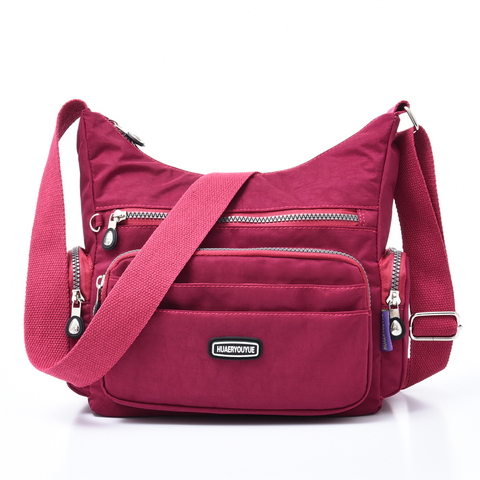 Bolso de hombro con múltiples bolsillos para mujer, bandolera grande de nailon, de viaje, de alta calidad ► Foto 1/6