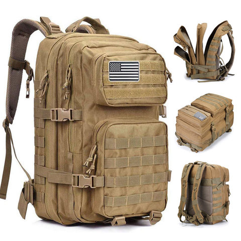 Mochilas tácticas militares de gran capacidad para hombre, morrales tácticos militares de gran capacidad de 50L para exteriores, 3P, impermeables, bolsas de asalto, deporte, Trekking, Camping, ► Foto 1/6