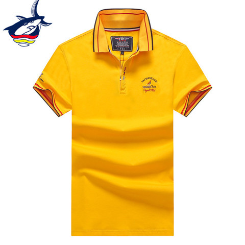 Tace & marca Shark-polo informal de algodón rayado para hombre, camisa sólida formal de negocios, novedad de verano de 2022 ► Foto 1/1