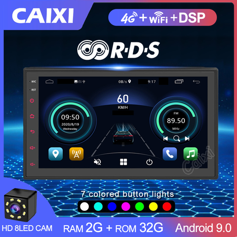 Reproductor Multimedia de vídeo para coche 2 Din Android 9,0 2GB RAM 2DIN Universal Radio GPS para Toyota Nissan Volkswagen Hyundai, Kia, LADA ► Foto 1/6