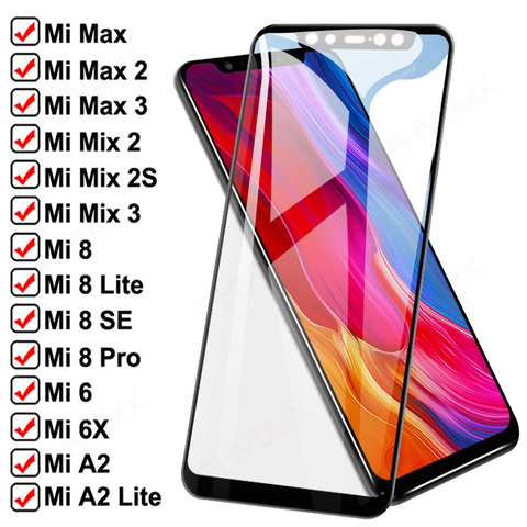 Protector de pantalla de cristal templado 9D para Xiaomi, Protector de pantalla de vidrio templado para Xiaomi Mi 8 SE A2 Lite Mix 2 2 2S 3, Mi6 6X Max 2 3 ► Foto 1/6