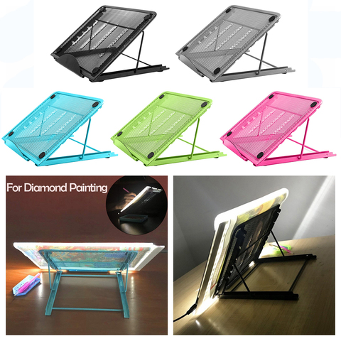 Soporte plegable con almohadilla de luz para pintura de diamantes, accesorios de pintura de diamantes 5D, herramientas de bordado de diamantes, punto de cruz ► Foto 1/6