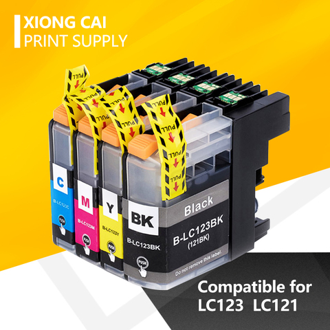 Nuevo cartuchos de tinta compatibles para hermano LC123 MFC J4410DW J4510DW J870DW DCP J4110DW J132W J152W J552DW impresora LC123 XL ► Foto 1/6