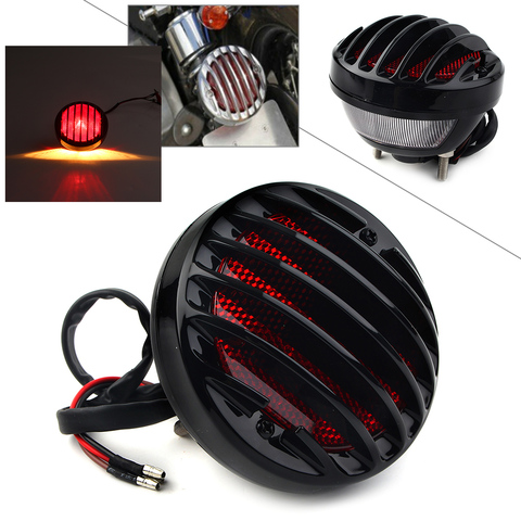 Luz trasera para motocicleta, lámpara de placa de matrícula, luz trasera para Harley Cruiser Cafe Racer Bobber Chopper Universal ► Foto 1/6