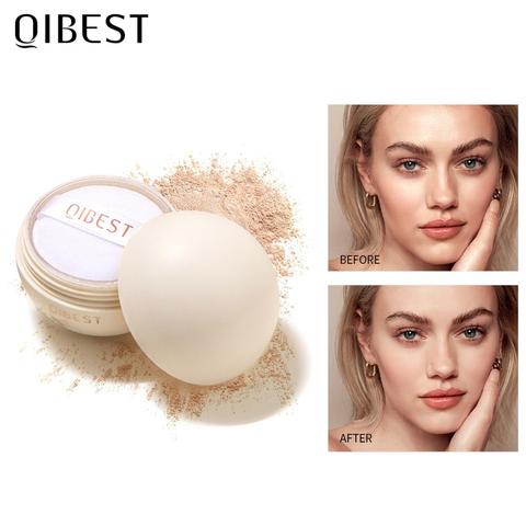 QIBEST-polvo suelto de cara lisa, Control de aceite, acabado de fijación mate transparente, polvo de ajuste a prueba de agua, maquillaje cosmético ► Foto 1/6