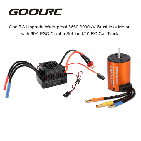 GoolRC mejora a prueba de agua 3650 3900KV Motor sin escobillas con 60A ESC Combo Set para 1/10 RC coche camión ► Foto 1/6