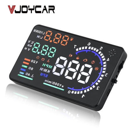 Pantalla frontal de coche OBD2 HUD de 5,5 pulgadas A8, proyector con parabrisas LED OBD, escáner de velocidad, alarma de combustible, herramienta de diagnóstico de datos, D2000 de 4 pulgadas ► Foto 1/6