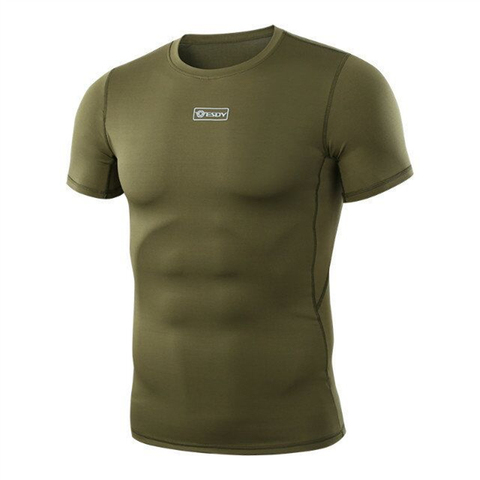 Camiseta de camuflaje táctico de estilo militar para hombre, camiseta de combate del ejército de secado rápido transpirable, camiseta de compresión de manga corta, camiseta de camuflaje ► Foto 1/6