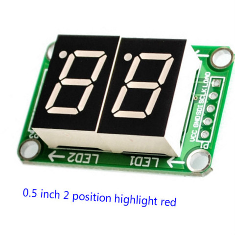 74HC595 conductor Módulo de visualización digital 0,5 pulgadas 2 Posición destacar rojo/0,4 pulgadas 4 dígitos LED ánodo tubo digital para Arduino ► Foto 1/3