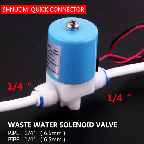 Válvula de solenoide de entrada para purificador de agua, piezas de máquina de agua pura para el hogar DC24V YCWS1, de conexión rápida, 1/4