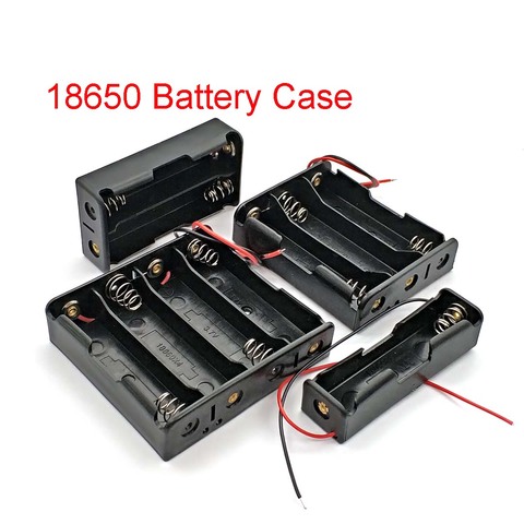 Caja de caja de almacenamiento de la batería 18650 DIY con 1/2/3/4 ranuras, contenedor con Clip para baterías, alfiler de plomo ► Foto 1/5