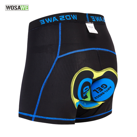 WOSAWE-pantalones cortos de Ciclismo para hombre, ropa interior de Gel acolchado, para Ciclismo de montaña o carretera ► Foto 1/1