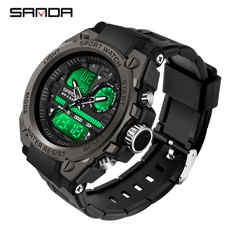 SANDA-Reloj de pulsera militar para hombre, cronómetro de cuarzo, deportivo, resistente al agua, Masculino, 6024 ► Foto 1/6