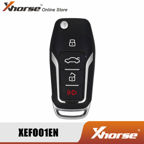 Xhorse-llave superremota XEFO01EN para Ford Flip, 4 botones, Chip integrado, versión en inglés ► Foto 1/1