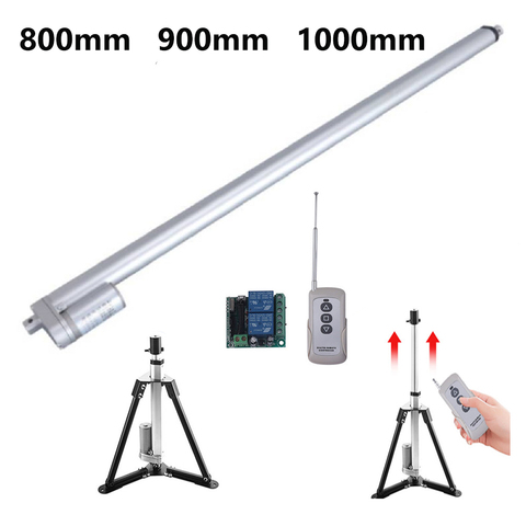 Actuador Lineal de 12v, motor lineal de engranaje de metal para apertura de puertas y ventanas, 800mm, 900mm, 1000mm, trazo, RF, control remoto ► Foto 1/6