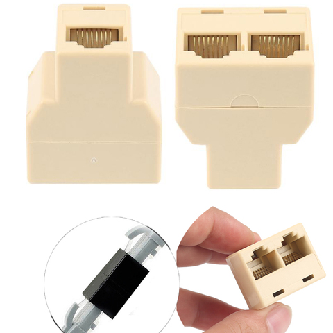 Adaptador Lan RJ45, divisor de Cable Ethernet, extensor de 1 a 2 vías para conexión a Internet, acoplador de contacto Modular, 2022 ► Foto 1/6