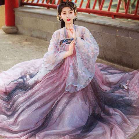 Vestido de Hanfu de flores para mujer, traje chino antiguo, hermoso Hanfu de baile original, Túnica de la princesa Tang Dynasty 2022 ► Foto 1/6