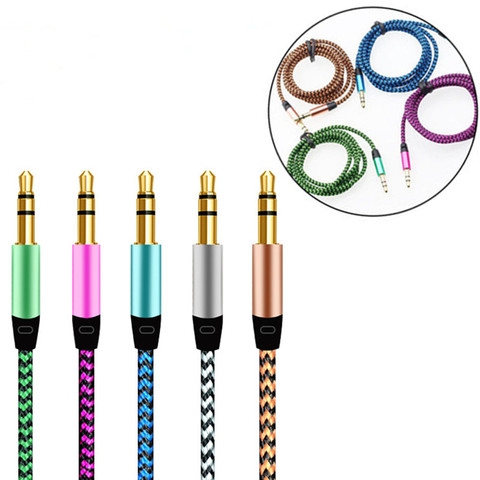 Cable auxiliar de 1M para coche, Conector de Audio de 3,5mm, 3,5mm, macho a macho, para JBL, auriculares, iphone, Samsung, Cable auxiliar ► Foto 1/5